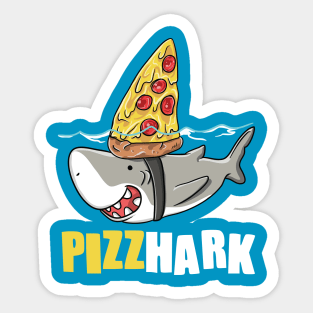 Cute Funny Pizza Shark Men Women Boys Girls Kids Gift Sticker